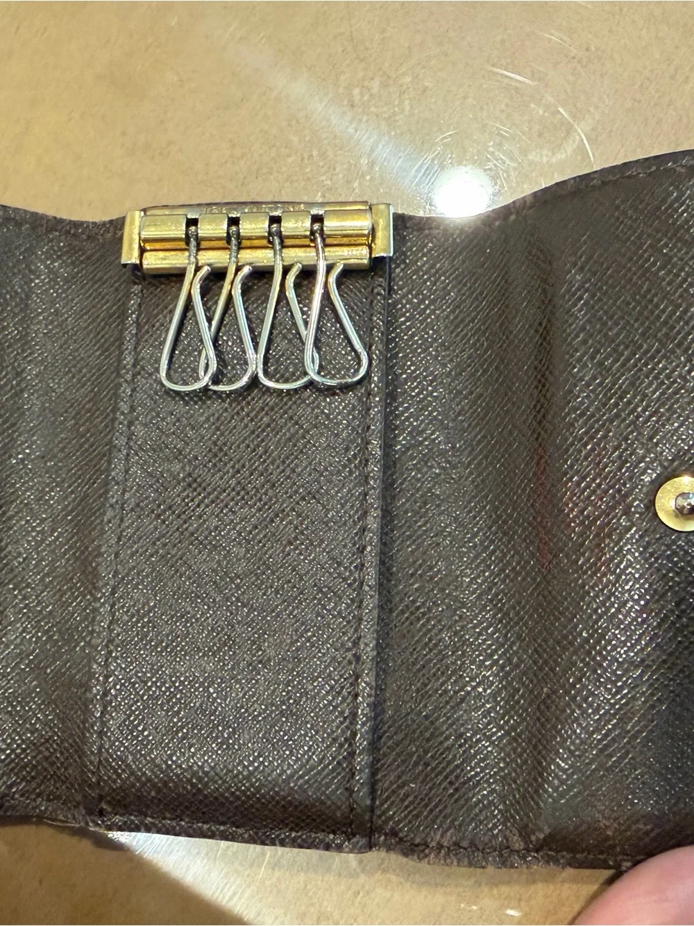 Louis Vuitton Damier Ebene Brown Check Key Holder
